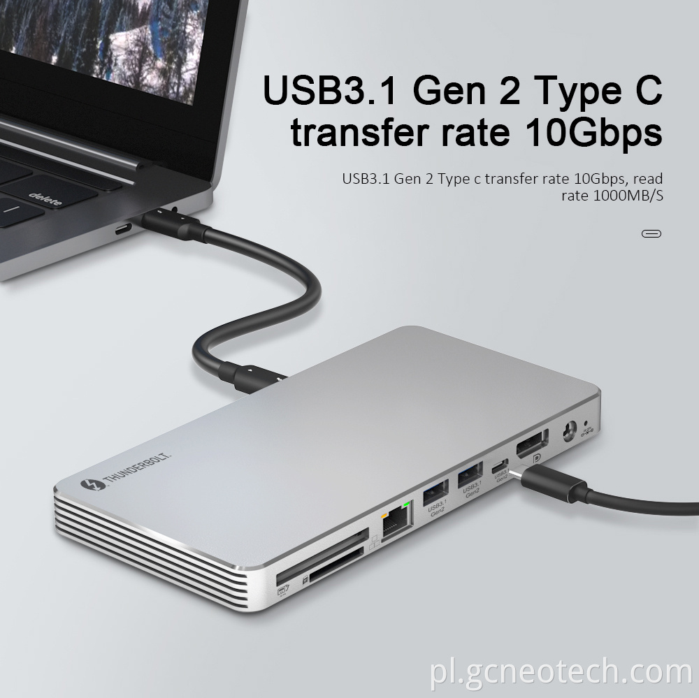 Thunderbolt 4 Docking Station 40 Gbps Silny transfer Thunderbolt 4 Docking Station 40Gbps High Speed Transfer